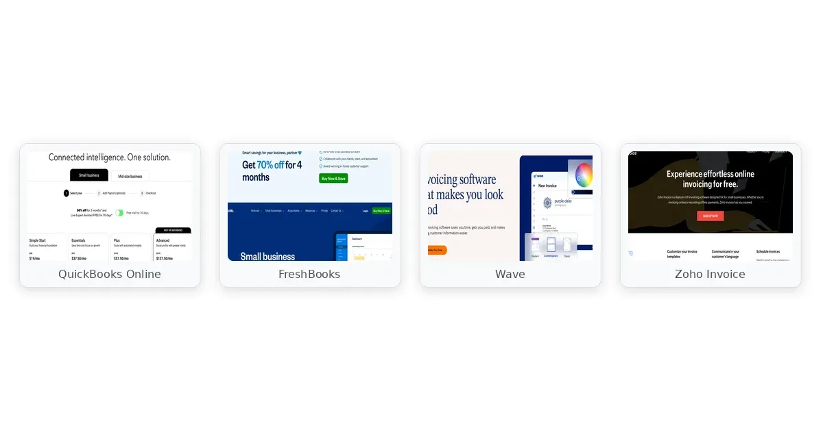 Best invoicing software for small business comparison — QuickBooks Online, FreshBooks, Wave