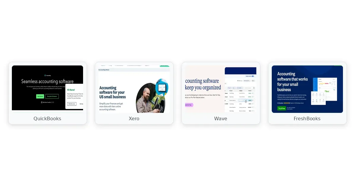 Bookkeeping software for small business comparison — QuickBooks, Xero, Wave