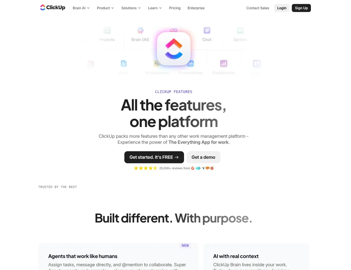 ClickUp Dense workspace showing nested hierarchy