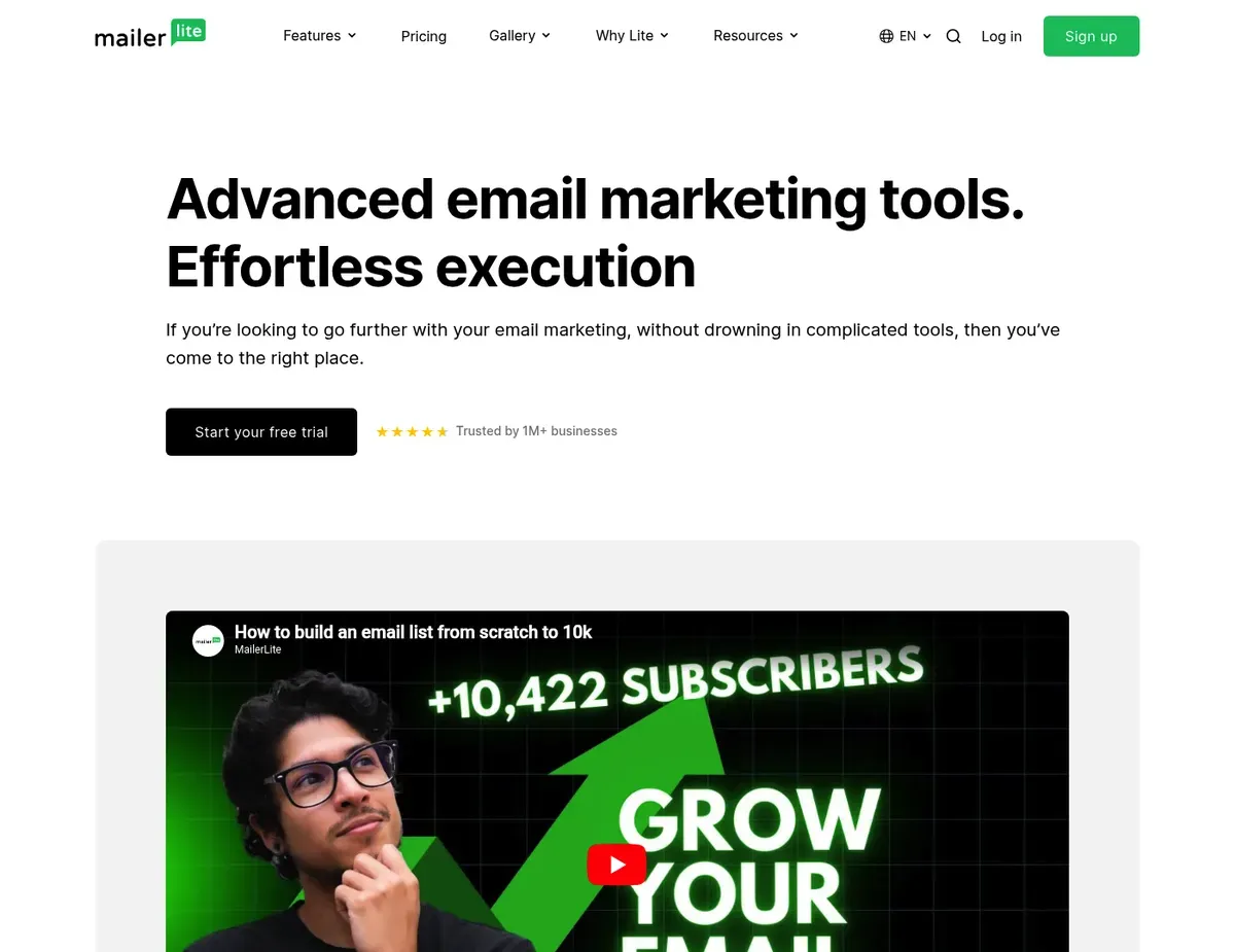 MailerLite A clean