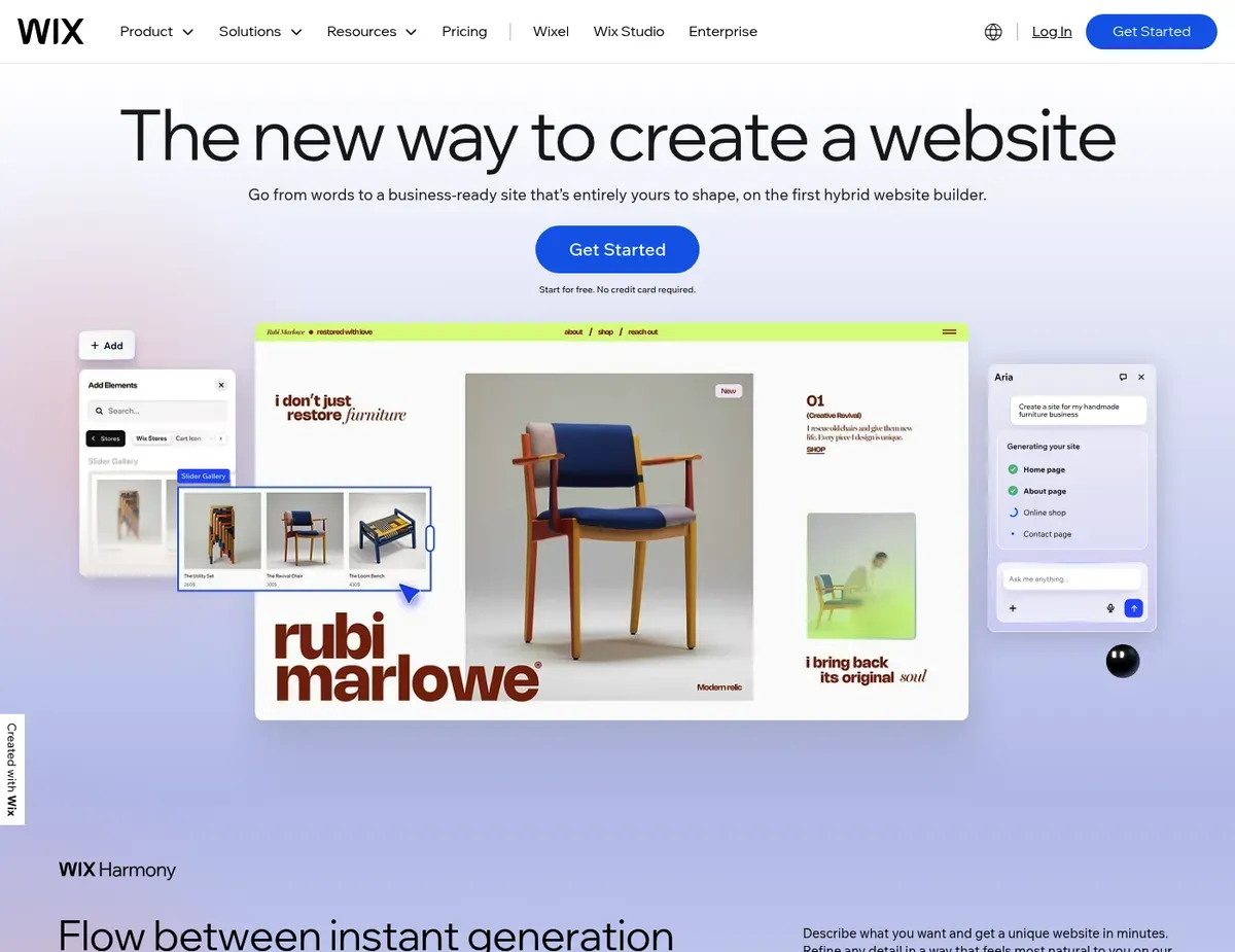 Wix eCommerce Drag-and-drop design freedom paired with tiered business and eCommerce feature