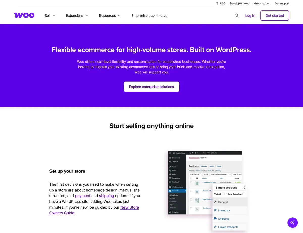 WooCommerce Open-source flexibility highlighting WordPress integration and native store