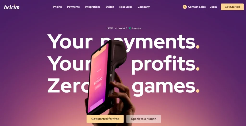 Helcim payments product page screenshot