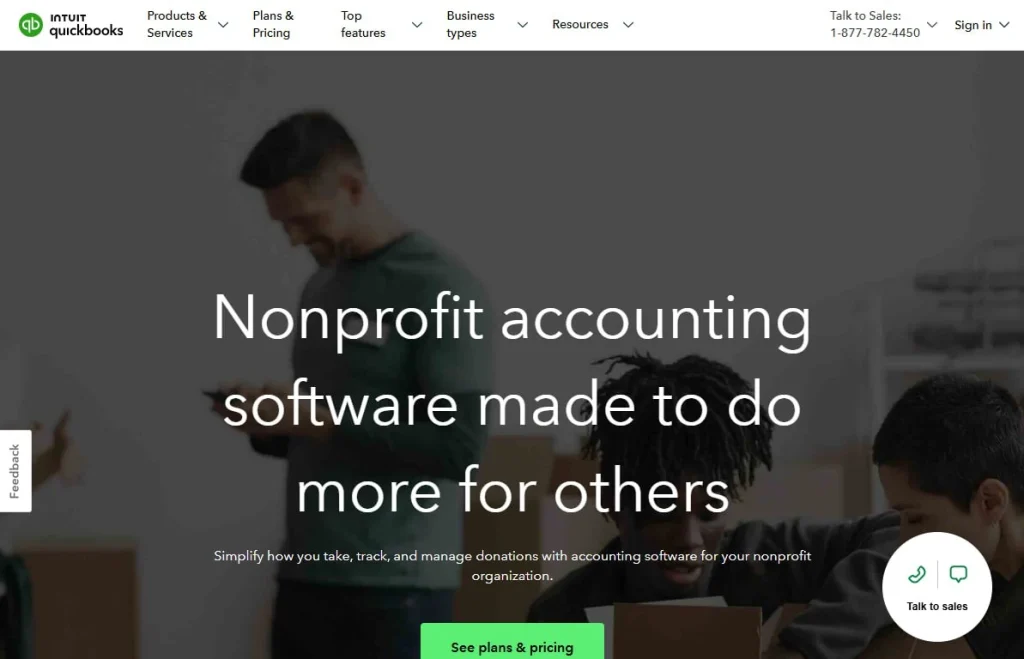 QuickBooks-style nonprofit accounting hero screenshot converted to WebP