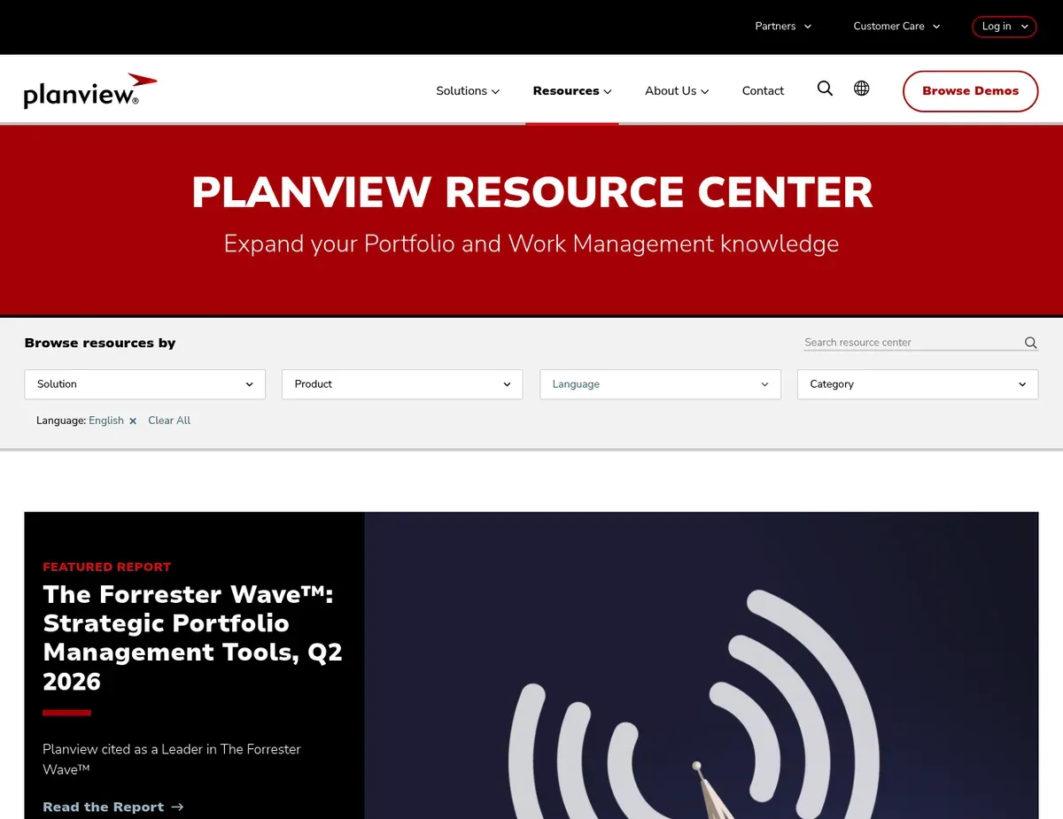 Planview Enterprise portfolio heat maps displaying strategic alignment of projects