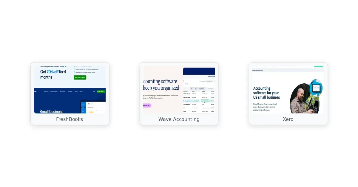 self employed accounting software comparison — QuickBooks Self-Employed, FreshBooks, Wave Accounting