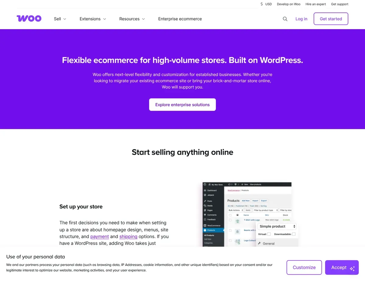 WooCommerce WordPress admin screen with the WooCommerce Orders table listing recent