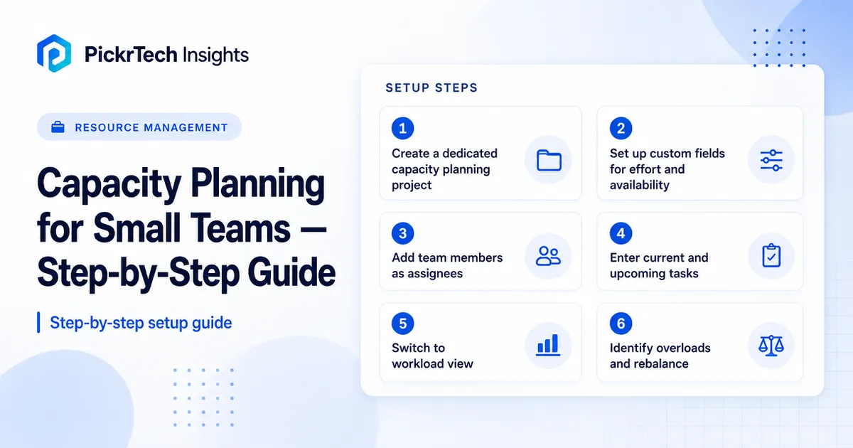 Asana capacity planning setup for small teams