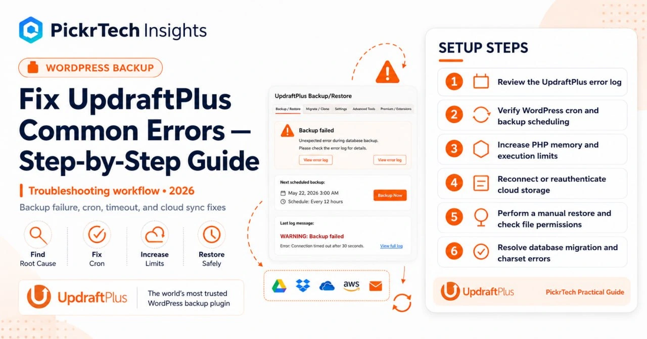 Fix UpdraftPlus Common Errors — Step-by-Step Guide